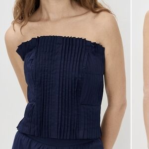 Line & Dot Abbot Top Strapless Navy Blue Size L